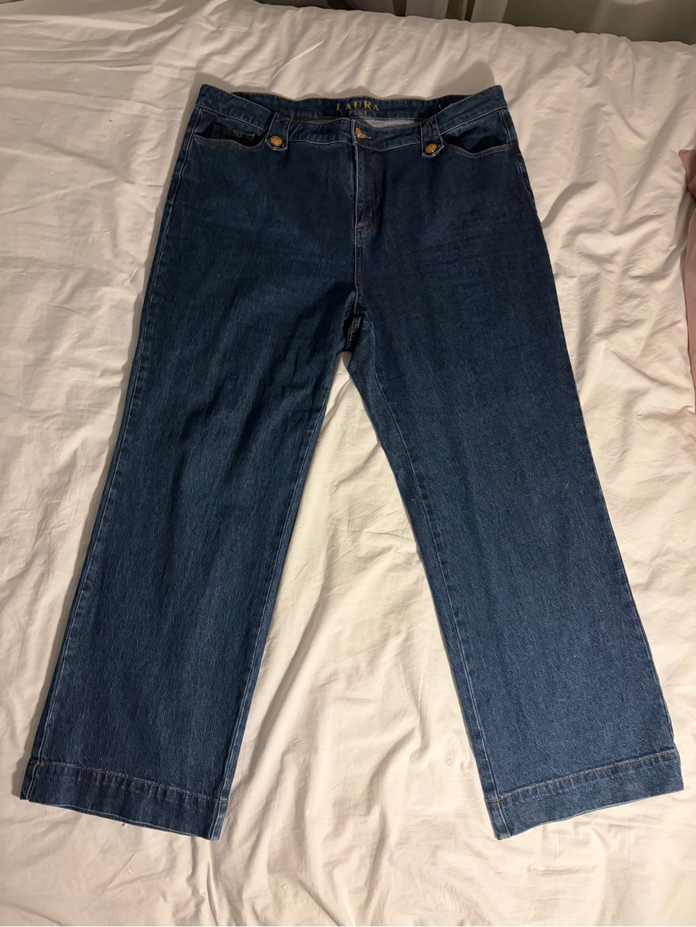 Laura Dark Blue High-Rise Straight Jeans - 18W